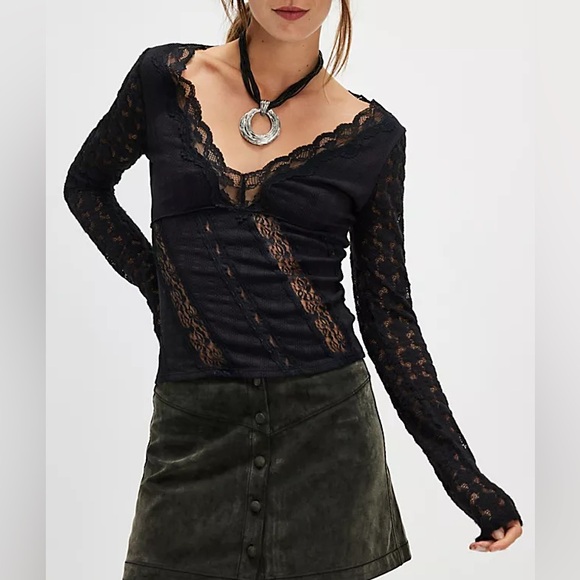 Free People Tops - Free People | NWT This Could Be Us Lace Long Sleeve